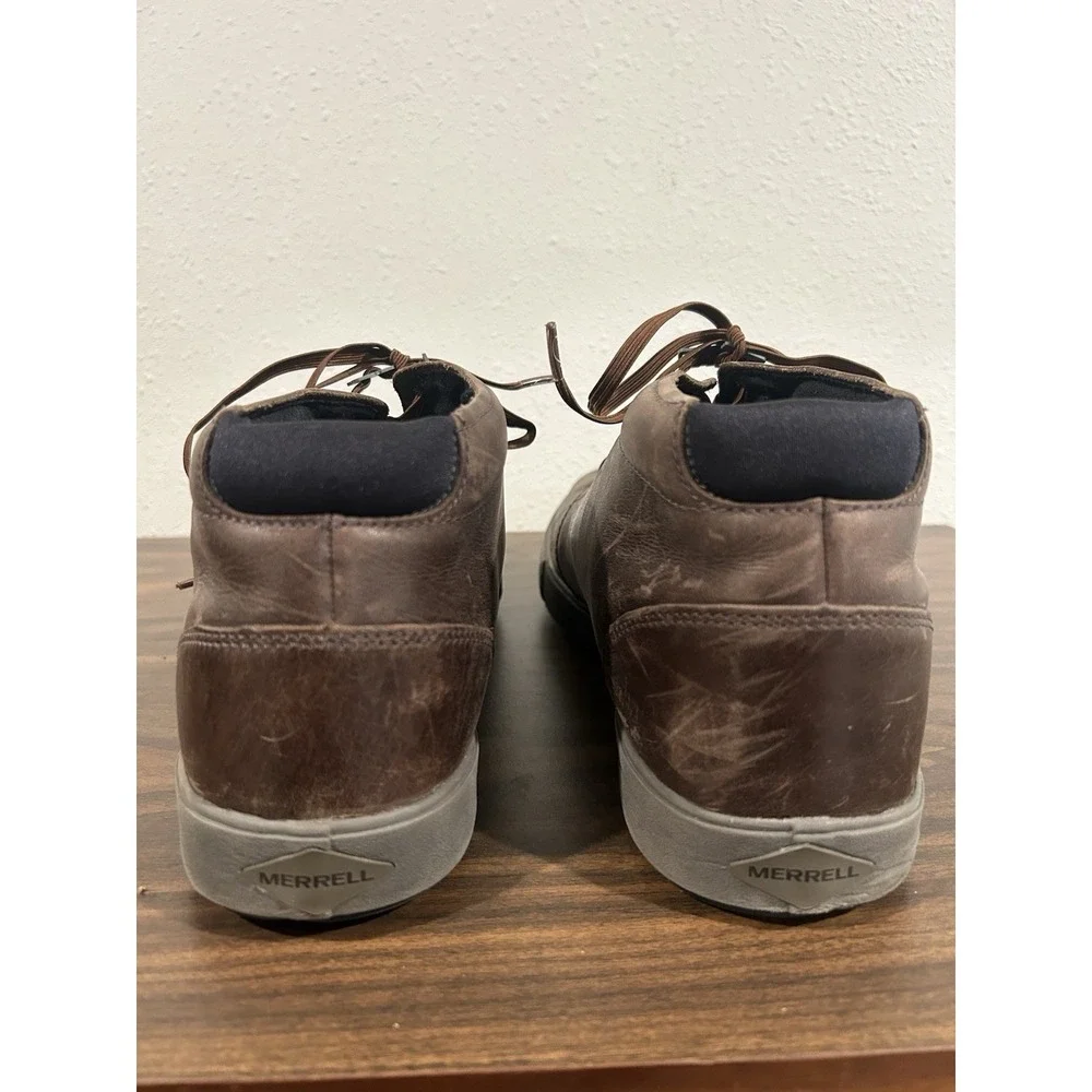 Merrell Barkley Leather Chukka Boots Rant Mid Sneaker J97079 Brown Shoes Size 15